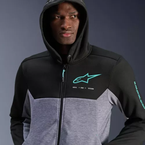 SUDADERA ALPINESTARS CHROME SPORT HOODIE V2 NEGRO-AZUL