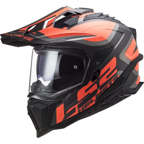 CASCO LS2 MX701 EXPLORER ALTER NEGRO MATE NARANJA