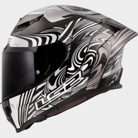 CASCO LS2 DRAGON ENTHUM SILVER