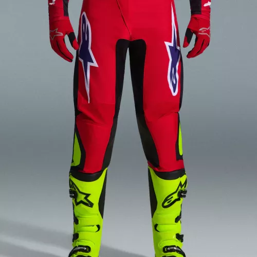 PANTALON ALPINESTARS FLUID ROJO NEGRO MORADO