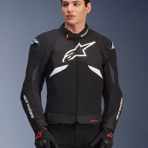 CHAQUETA ALPINESTARS T-GP R V3 DRYSTAR NEGRO BLANCO