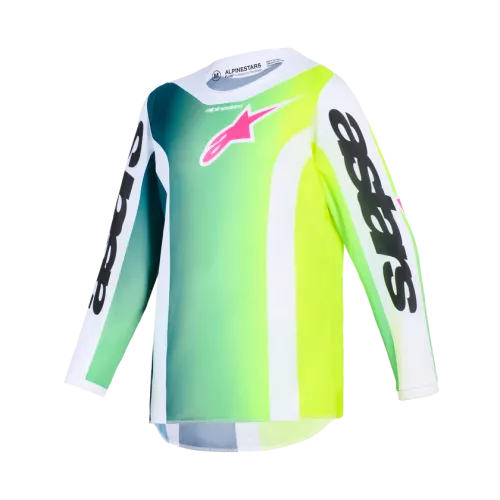 CAMISETA ALPINESTARS YOUTH FLUID PORTL VERDE BLANCO