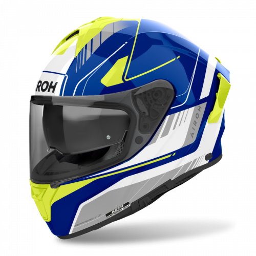 CASCO AIROH SPARK 2 CHRONO AZUL AMARILLO BRILLO
