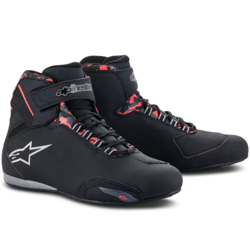 ZAPATOS SEKTOR ALPINESTARS WP NEGRO GRIS ROJO