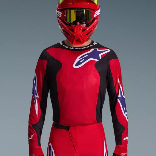 CAMISETA ALPINESTARS FLUID GRID NEGRO ROJO PURPURA