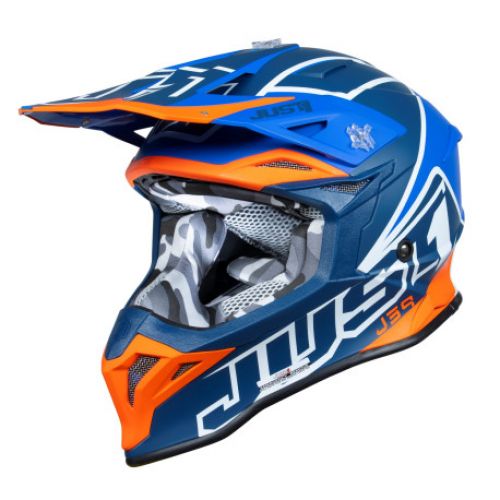 CASCO JUST1 J-39 THRUSTER AZUL NARANJA BLANCO