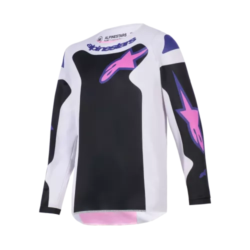 CAMISETA ALPINESTARS YOUTH GRID GRIS NEGRO MORADO