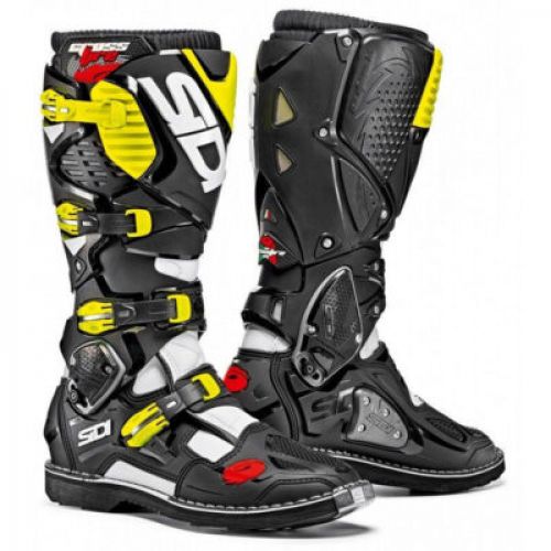 BOTAS SIDI CROSSFIRE 3 NEGRO-BLANCO-AMARILLO