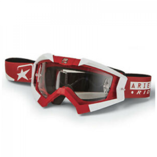 GAFAS ARIETE RIDING CROWS BASIC ROJO-BLANCO LENTE TRANSPARENTE