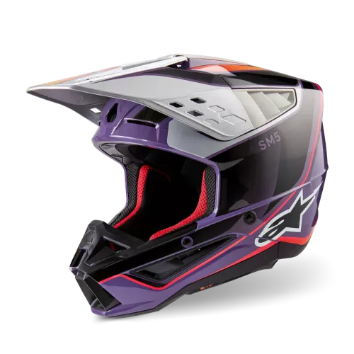 CASCO ALPINESTARS S-M5 SAIL MORADO PLATA