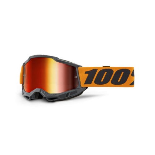 GAFAS 100% ACCURI 2 M2 NARANJA LENTE ESPEJO ROJO