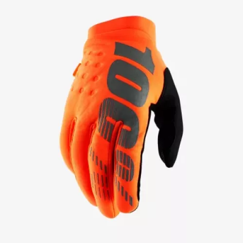 GUANTES 100% BRISKER NARANJA FLUOR