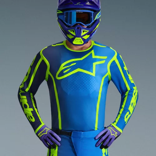 CAMISETA ALPINESTARS FLUID APEX AZUL AMARILLO
