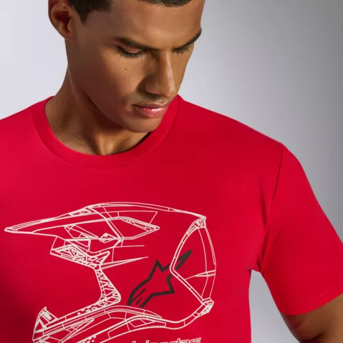 CAMISETA ALPINESTARS MX HELMET CSF ROJA