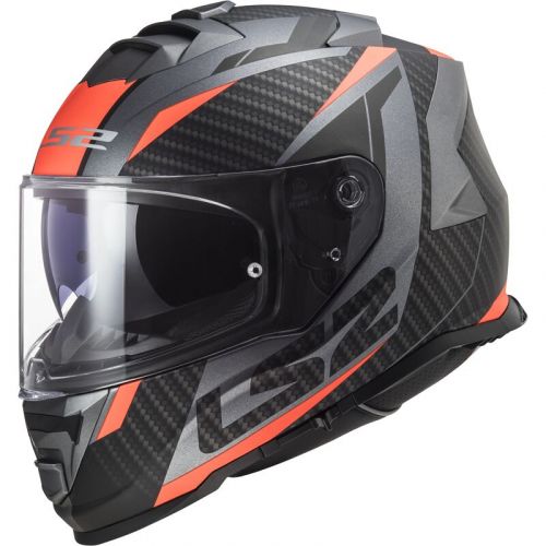 CASCO LS2 FF800 STORM II RACER TITANIO NARANJA MATE