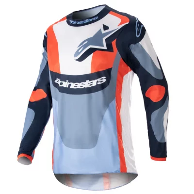 CAMISETA ALPINESTARS FLUID AGENT MARINO NARANJA 01