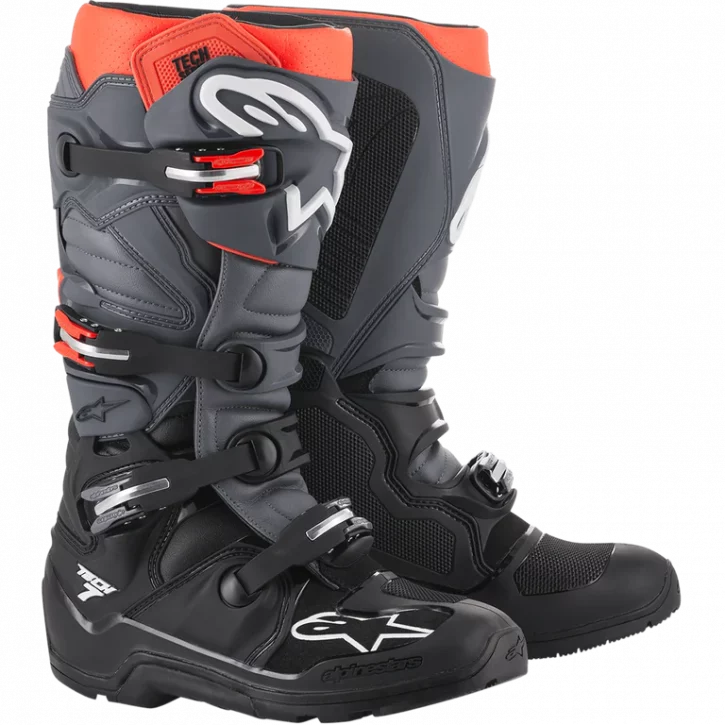 TECH 7 ENDURO NEGRO GRIS ROJO
