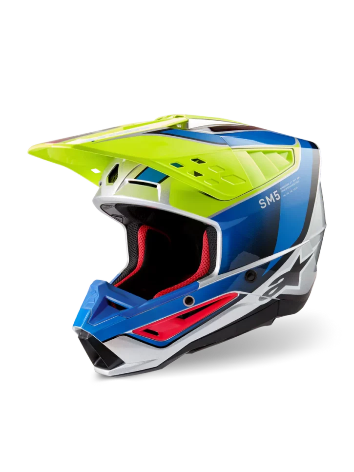 CASCO ALPINESTARS s-m5-AMARILLO AZUL