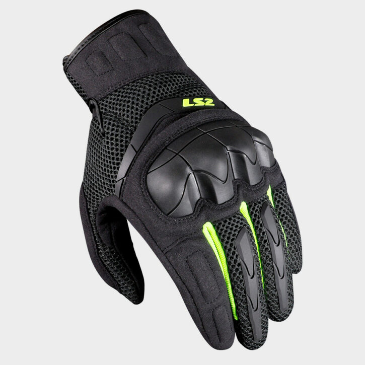 GUANTES LS2 KUBRA NEGRO FLUOR
