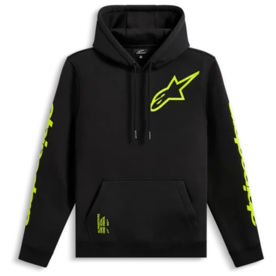 SUDADERA ALPINESTARS-Triple-Hoodie NEGRO FLUOR