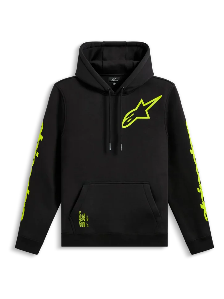 SUDADERA ALPINESTARS-Triple-Hoodie NEGRO FLUOR