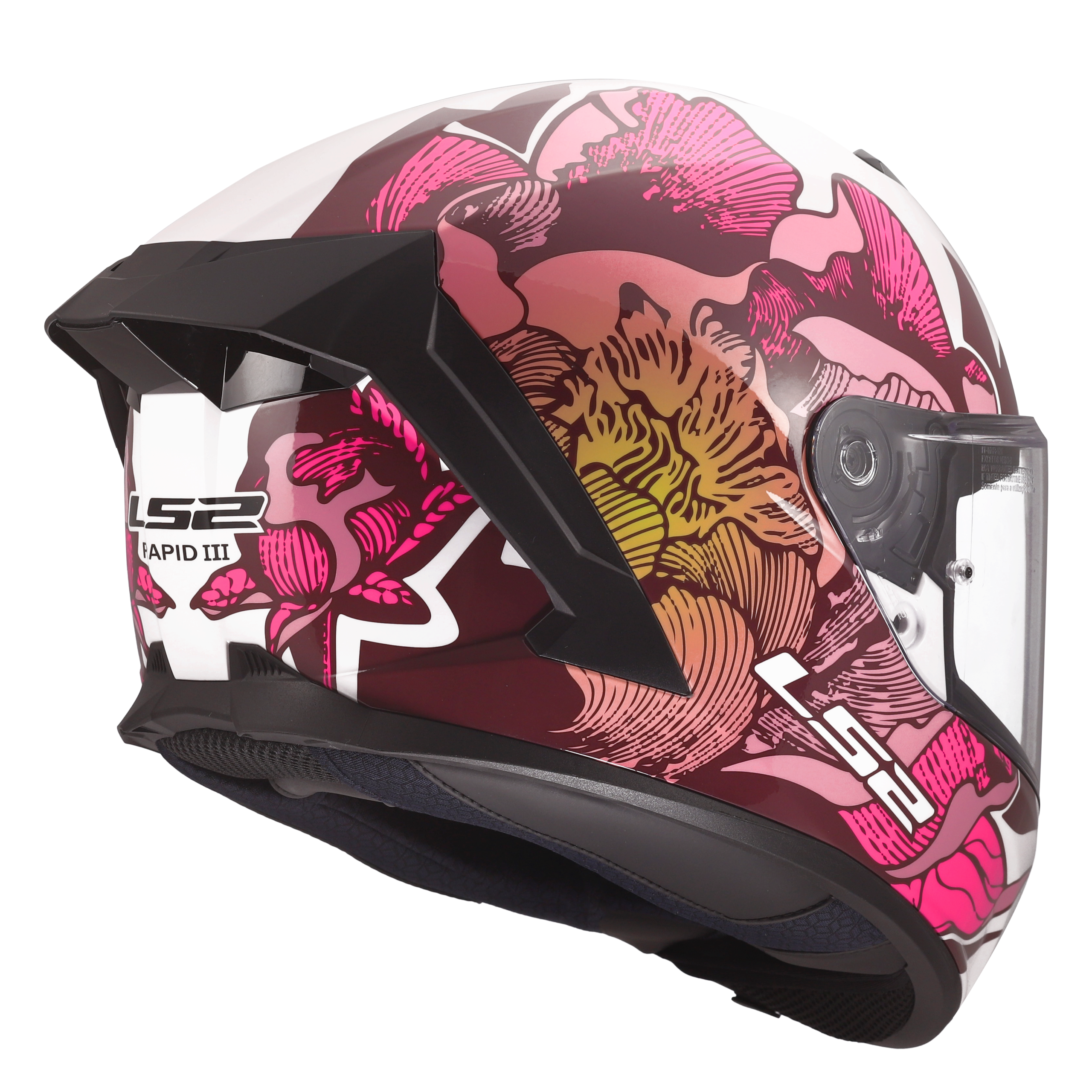 LS2 FF820 RAPID III POPPIES II WHITE PINK