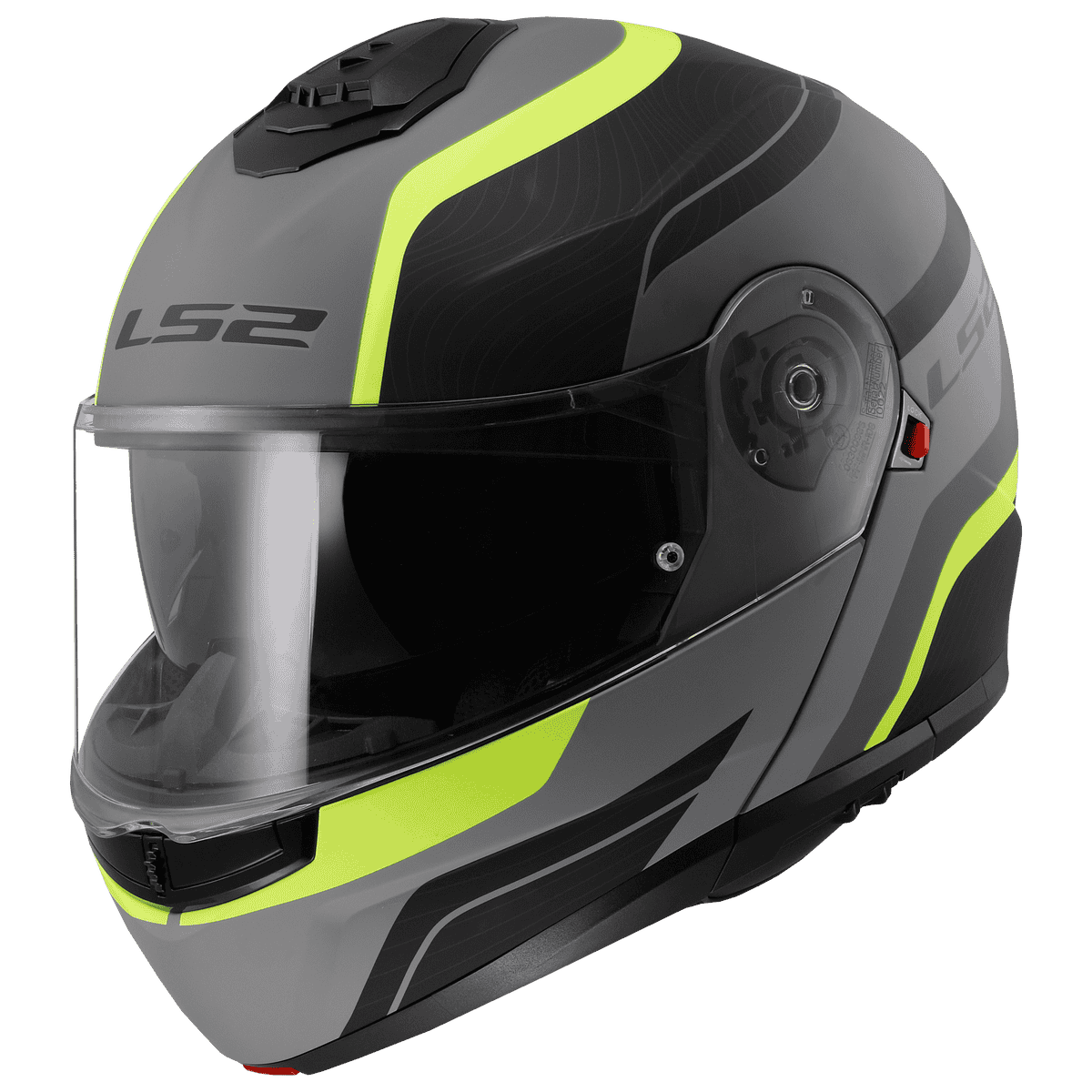 CASCO LS2 FF908 STROBE II MONZA NEGRO GRIS AMARILLO