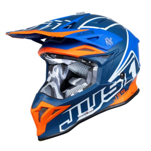 CASCO JUST1 J-39 THRUSTER AZUL NARANJA BLANCO