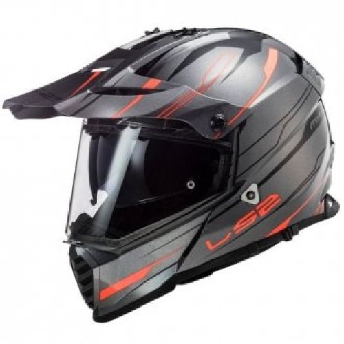 CASCO LS2 MX436 PIONEER EVO KNIGHT TITANIUM/NARANJA