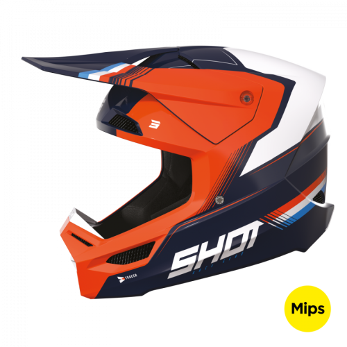 CASCO SHOT RACE TRACER NARANJA BRILLO