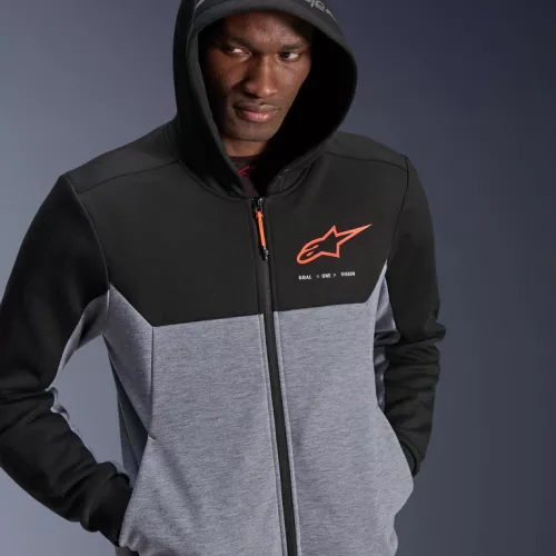 SUDADERA ALPINESTARS CHROME SPORT HOODIE V2 NEGRO-ROJO
