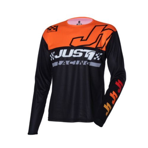 CAMISETA JUST1 J-COMMAND COMP NEGRO/NARANJA