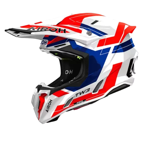 CASCO AIROH TWIST 3.0 DYNASTY ROJO AZUL BRILLO