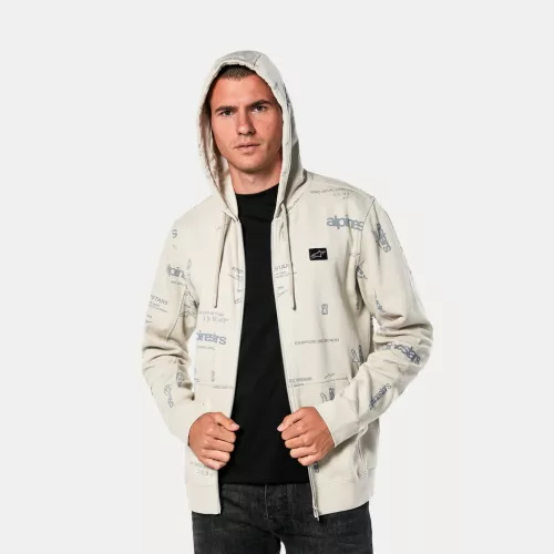 SUDADERA ALPINESTARS PLENITUDE HOODIE BLANCO ROTO