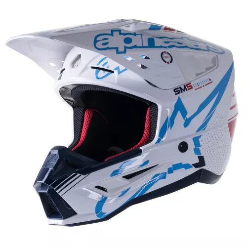 CASCO ALPINESTARS SM5 ACTION BLANCO/CIAN/AZUL