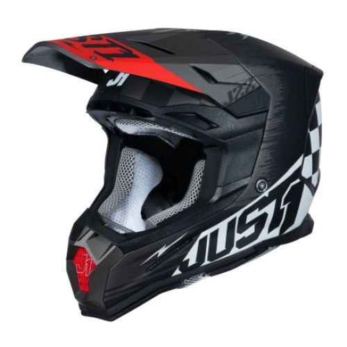 CASCO JUST1 J-22 F FLAGMAN ROJO TITANIO NEGRO