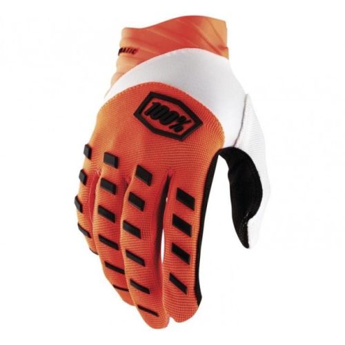 GUANTES 100% AIRMATIC NARANJA BLANCO