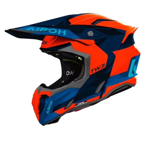 CASCO AIROH TWIST 3.0 FANCY NARANJA AZUL BRILLO