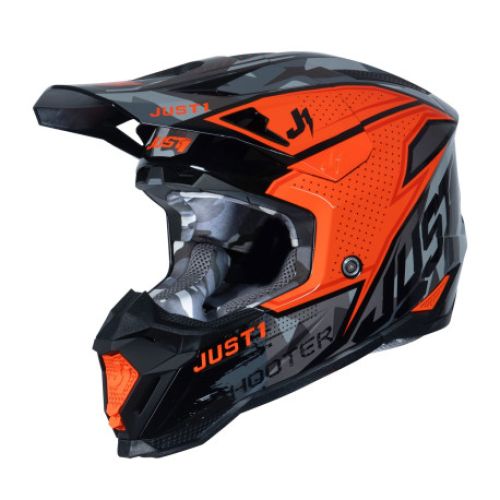 CASCO JUST1 J-40 SHOOTER CAMO NARANJA NEGRO