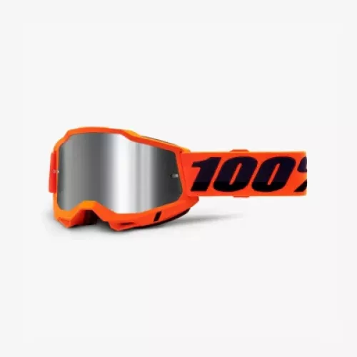 GAFAS 100% ACCURI 2 NARANJA LENTE ESPEJO PLATA