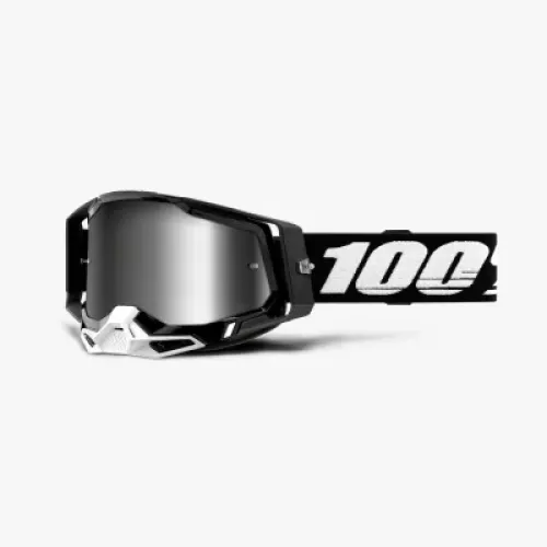 GAFAS 100% RACECRAFT 2 BLACK LENTE ESPEJO PLATA