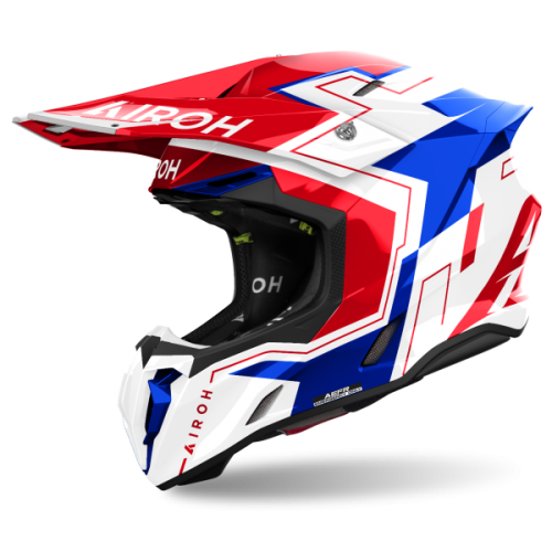 CASCO AIROH TWIST 3.0 DIZZY AZUL ROJO BRILLO