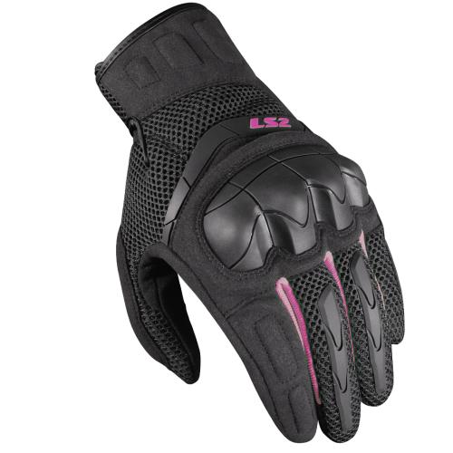GUANTES LS2 LADY KUBRA NEGRO ROSA