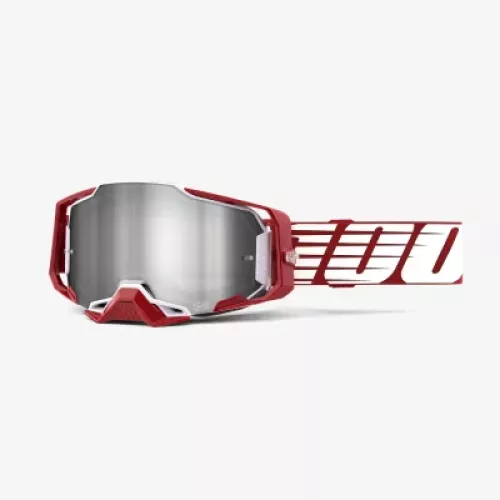 GAFAS 100% ARMEGA DEEP RED LENTE ESPEJO PLATA