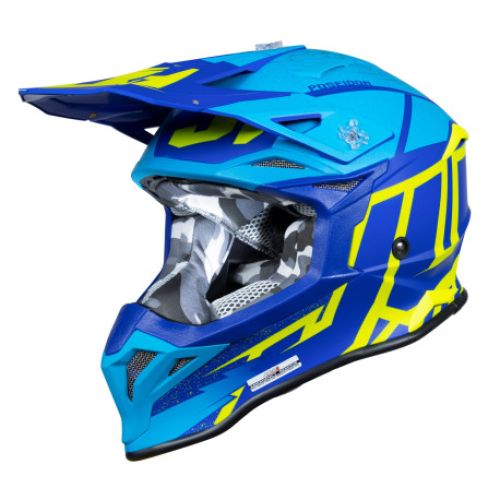 CASCO JUST1 J-39 POSEIDON AZUL FLUOR BRILLO