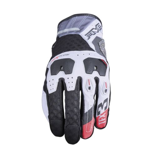 GUANTES FIVE TFX3 AIRFLOW NEGRO GRIS ROJO